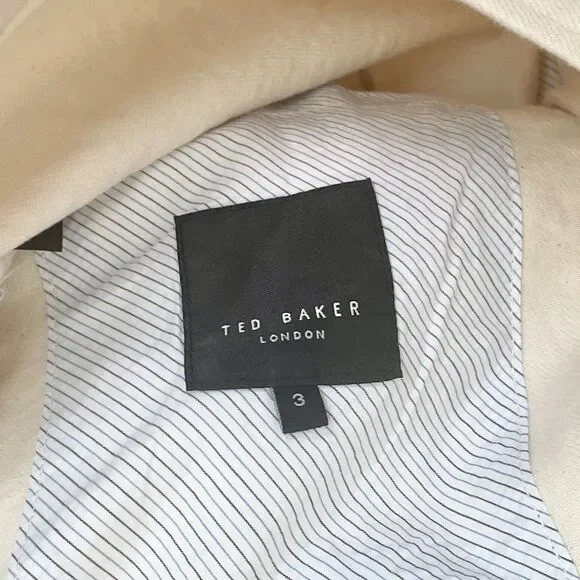 Ted Baker London Mens Summer Utility Jacket Cotton Cream Size 3 - Picture 5 of 11